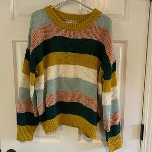 Poof! Multicolor Striped Crew Neck Sweater